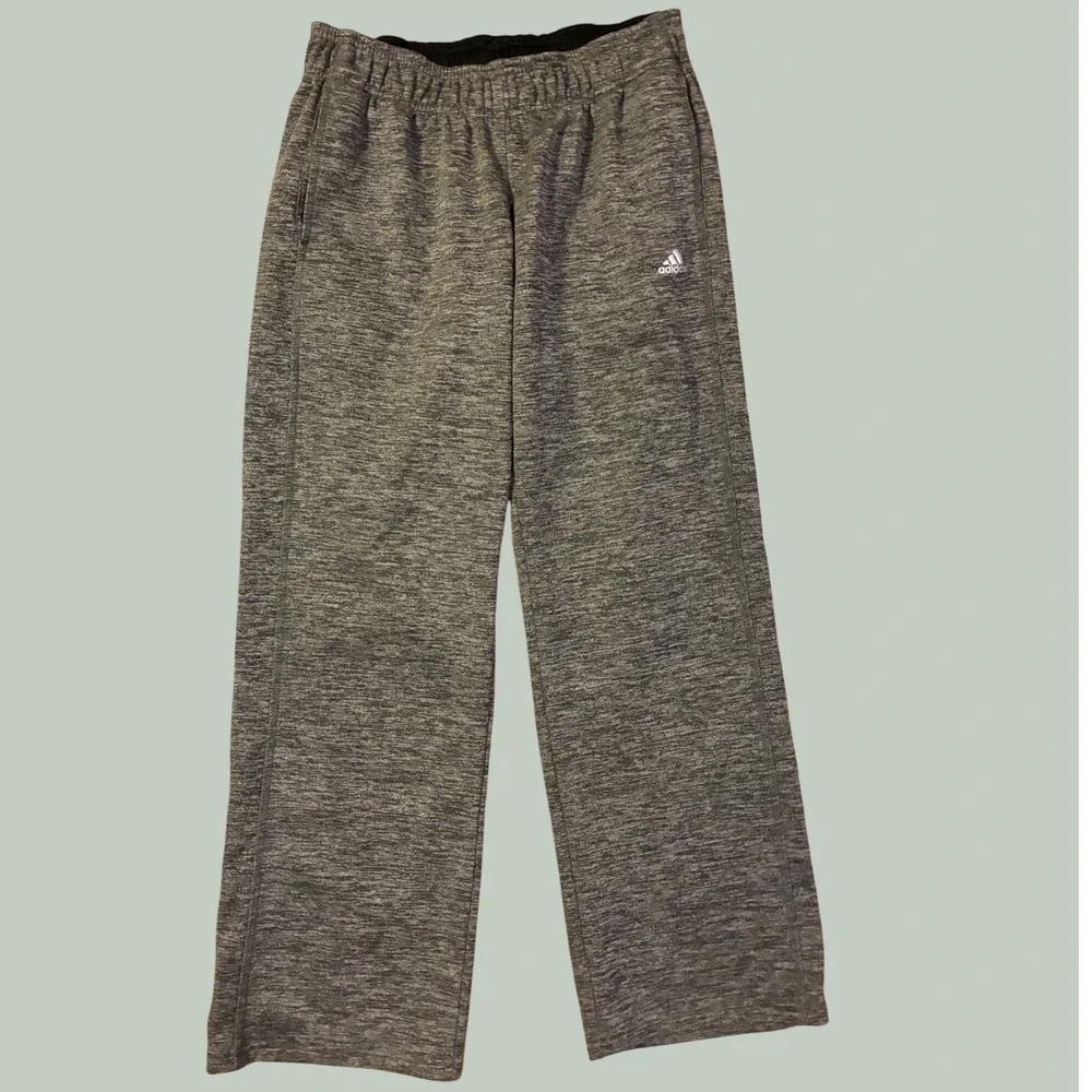 Adidas Climawarm Grey Heathered Wide Leg Sweatpants Baggy Fleece Joggers Mens M